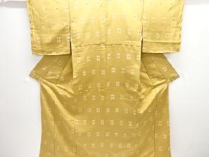 未使用品　抽象花模様織り出し手織り紬着物